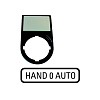 M22S-ST-D12 Шильдик "HAND-0-AUTO" с держателем 30х50, цвет черный